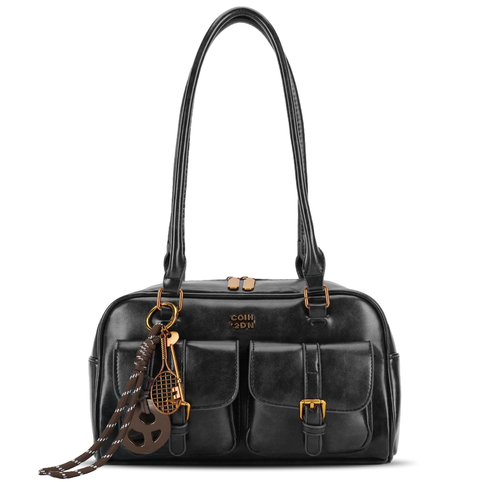 Shoulder Bag Retro Top Handle Bag Y2k 90s Multiple Pockets Designer Handbag Soft Trendy Underarm Purse