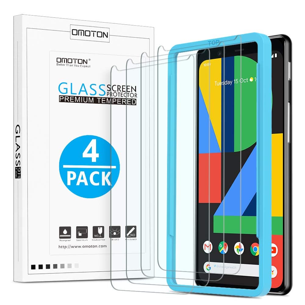 [4 Pack Screen Protector for Google Pixel 4 (5.7 Inch), Tempered Glass/Scratch Resistant/Only Cover Display Area