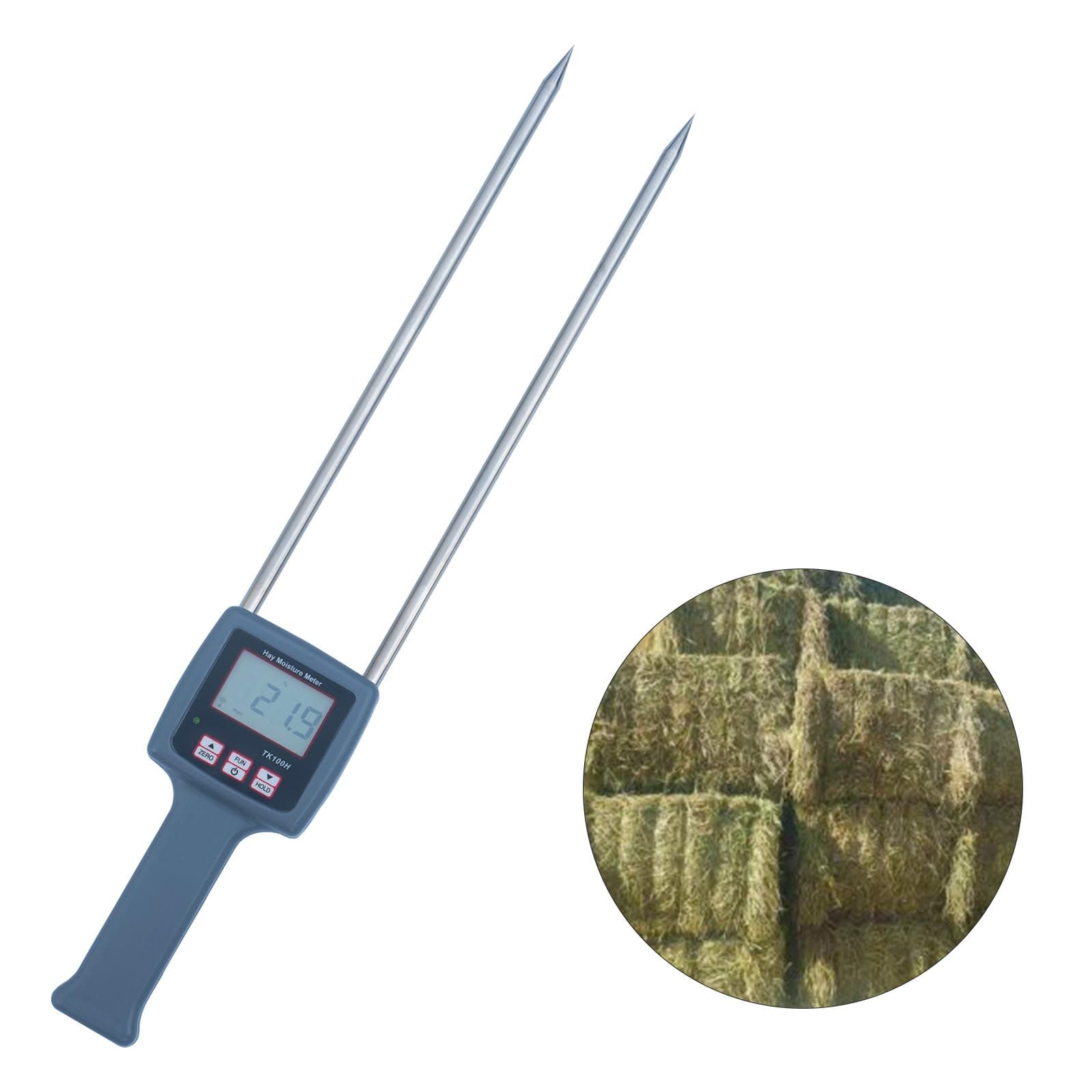 TK100H Portable Hay Moisture Meter - Precise Hay Moisture Tester with Probe for Monitoring and Ensuring Optimal Hay Quality, Preventing Mold and Spoilage