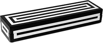 Handicrafts Home Handmade Concentric Collection Decorative Jewelry Box Organizer – Keepsakes, Trinkets, and Home Decor – Antique Coffee Table Storage, Memory Box, Farmhouse Style Decor, 10x2.5x1.5