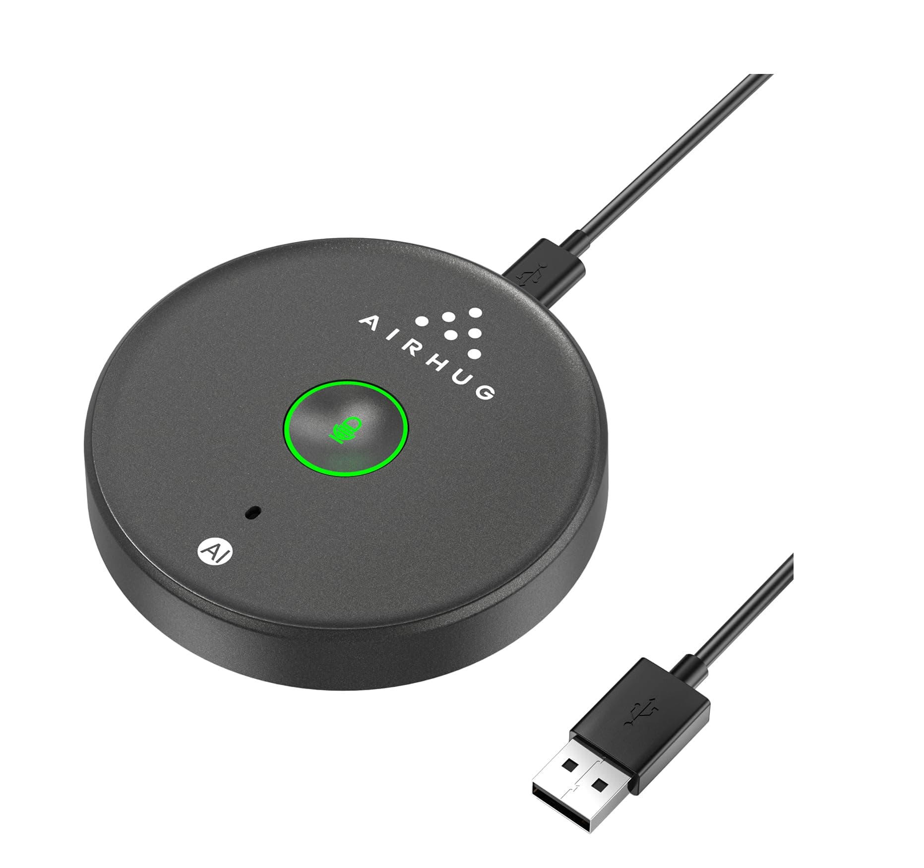 AIRHUG USB Microphone No Speaker,Desktop Computer Mic, Mute Button with LED Indicator,AI Noise Reduction,Plug & Play Omnidirectional Condenser PC Laptop Mics,for Online Calls/Class/Recording Video