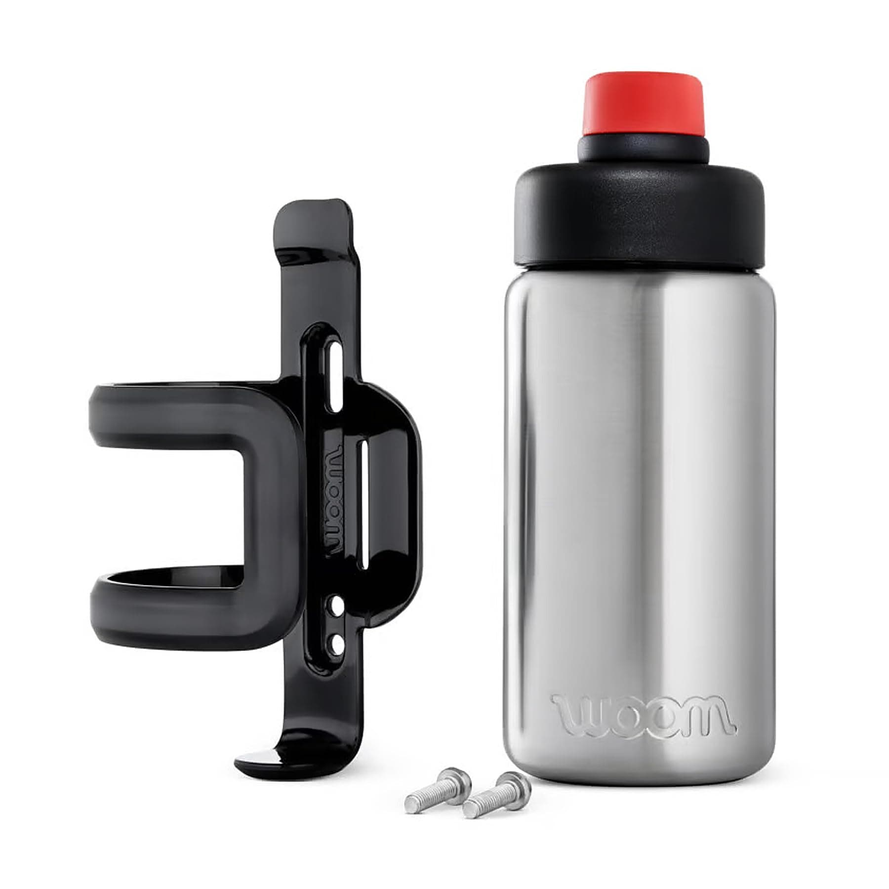 Woom Glug Stainless Steel Drinking Bottle with Handle - Leakproof Hydration for Kids Bicycle and Outdoor Use - 500 ml Capacity, Silver