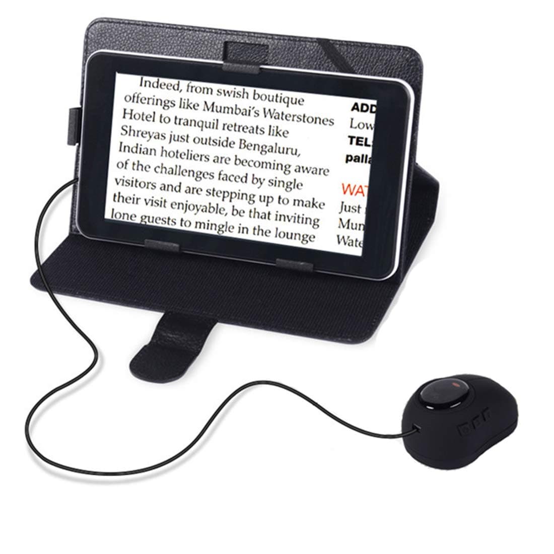 LLC-POWER 7-Inch Video Magnifier LCD Portable Electronic Visual Aid 3x-60x Zoom, Handheld Electronic Reading Aid for Low Vision Impaired, 12 Color Modes, AV/TV Output, Image Freeze