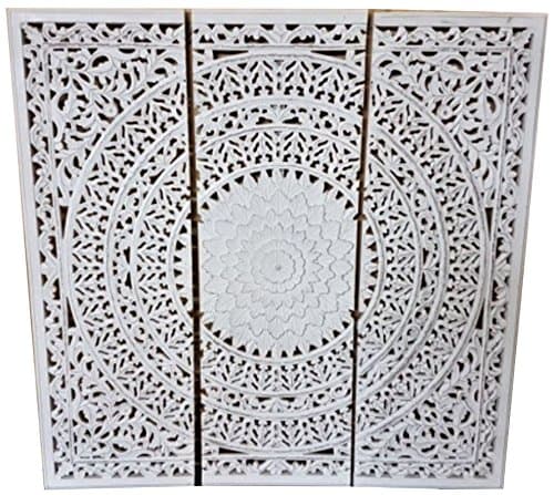 Wood Wall Panel, Wall Hanging and Headboard (White, 160 x 160)
