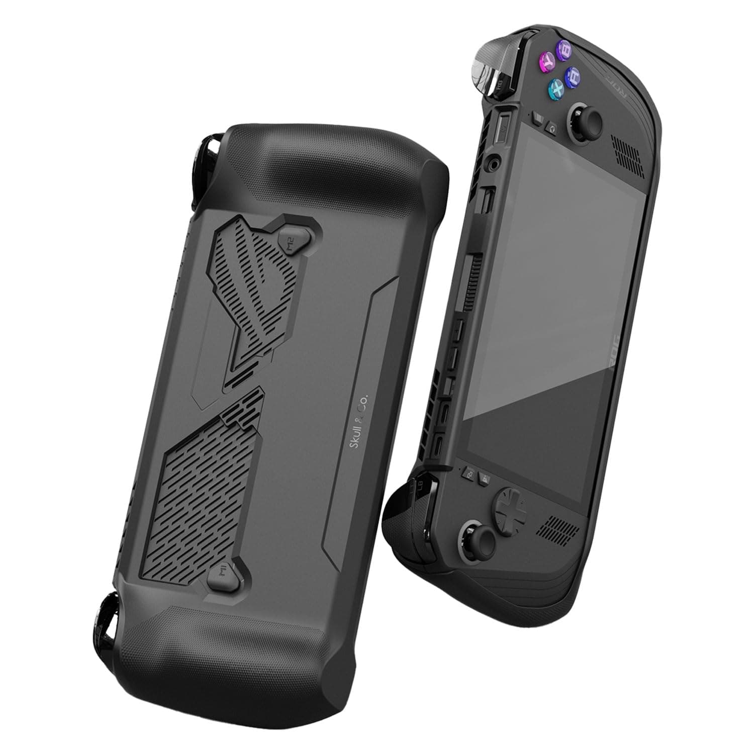 Skull & Co. GripCase Ally for ROG Ally X: Soft Protective Case with Textured Grip Full Protection and Stand, Shock-Absorption Non-Slip, Anti-Scratch Cover Design - Black