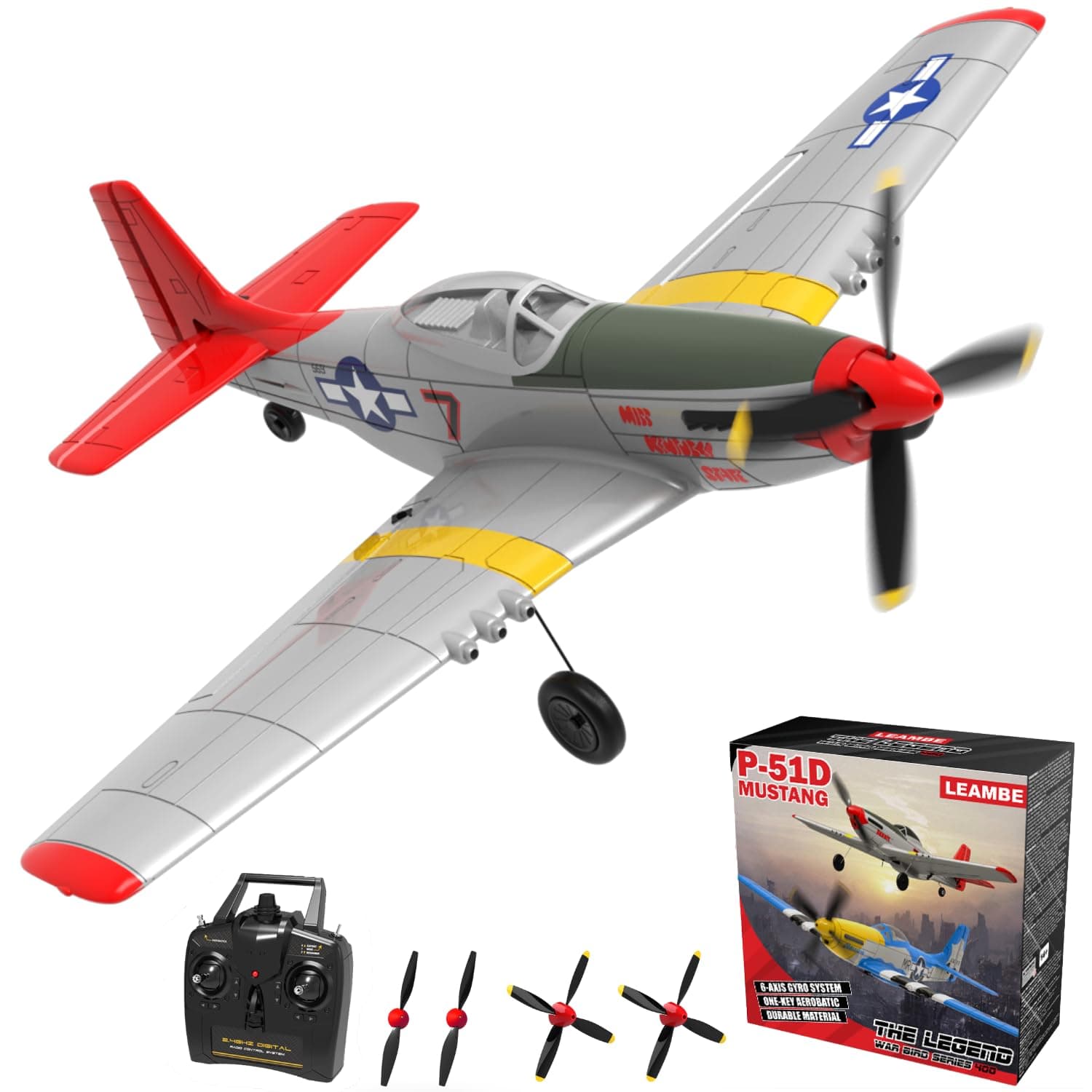 LEAMBE RC Plane, 3 Modes Easy Control, One-Key U-Turn, Foam Material, Adults & Kids