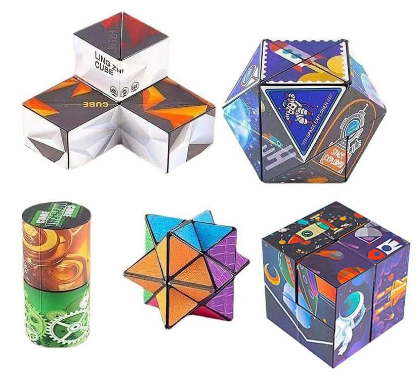 Magicwand 5-Cubes-in-1 Shape Shifter Creative Fun Magnetic Earth Cube for Kids