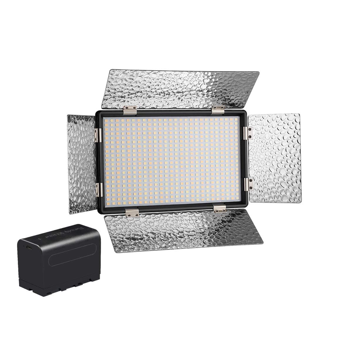 DIGITEK® Bi-Color LED D520B Video Light | Dimmable Light with 4 Detachable Barndoor | Compatible with Tripods, Monopods, Cameras, Table Stand & Camcorder |(LED D520B Combo)