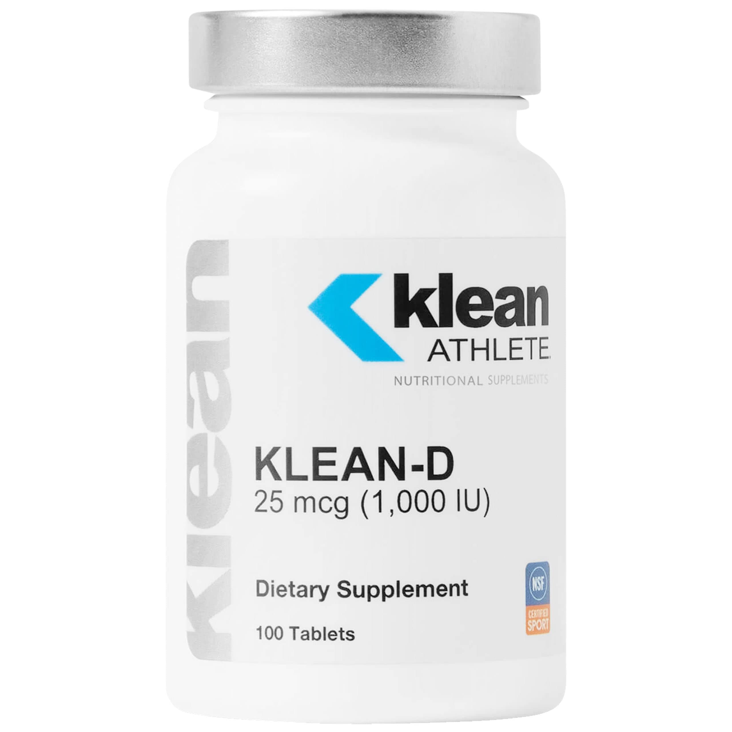 Klean Athlete Klean-D 25 mcg (1,000 IU) | Targeted Support When the Body Can't Produce Vitamin D Naturally | NSF Certified for Sport | 100 Tablets