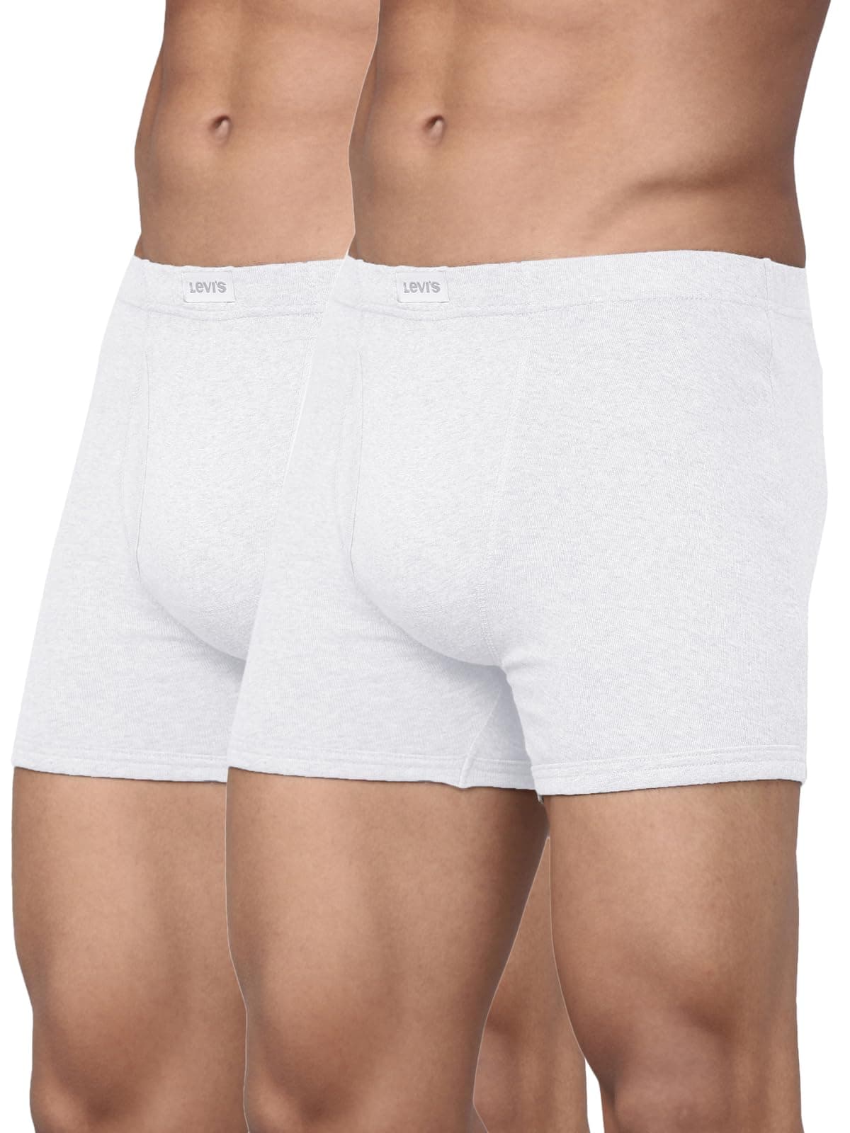 Levi's 010 Men's 100% Cotton Solid Boxer Brief - Mid Rise, Inner Elastic Waistband (Pack of 2)