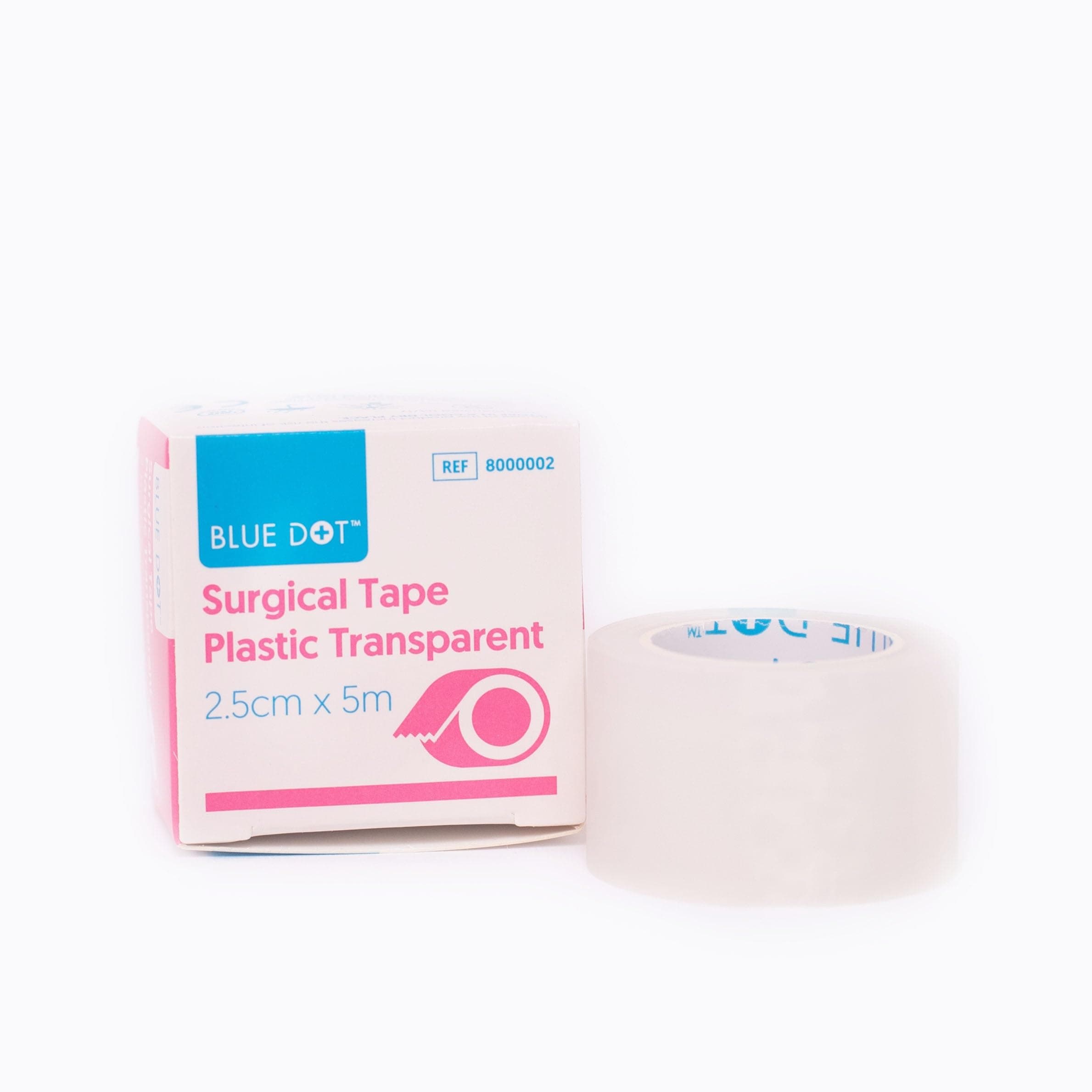 Blue Dot Polyethylene Surgical Tape, 5 Meter Length x 2.5 cm Width, Transparent