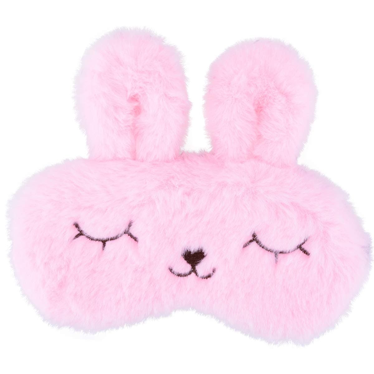 – Funny Easter Bunny Sleep Eye Mask Fluffy Plush Blindfold for Sleeping Travel Eye Mask with Adjustable Elastic Band Sleeping Masks Eye Cover for Children Girls Boys Women Pink