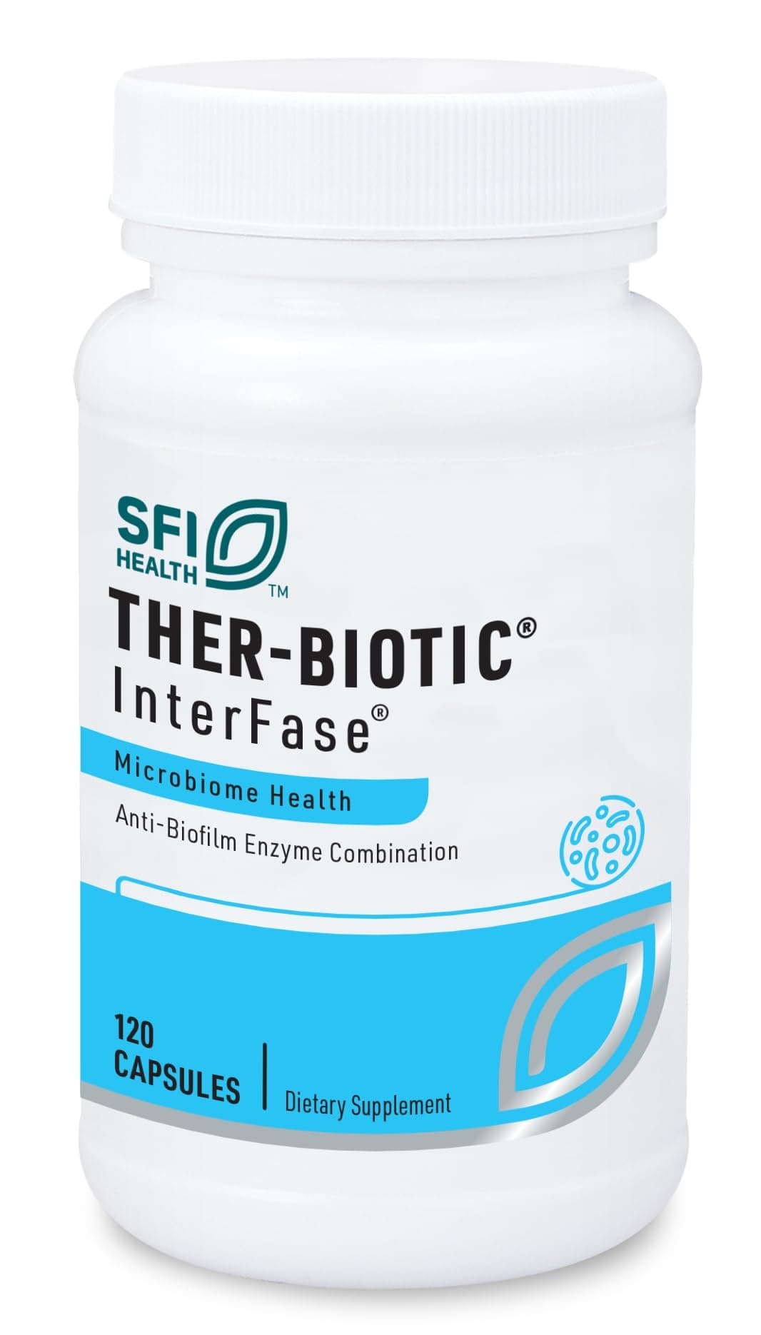 Klaire Labs Ther-Biotic InterFase - Multi Enzyme Formula for Digestive Health & Gut Balance - Designed to Support a Healthy Microbiome (120 Capsules)