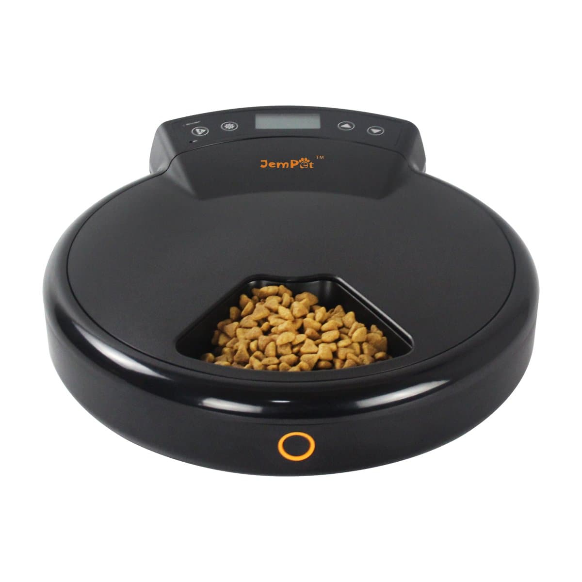 GemPet Automatic Pet Feeder 5 Meals Programmable Timer Cat Dog Food Bowl Auto Dispenser , with Voice Recorder, Dry / Semi-Wet Food Dispenser
