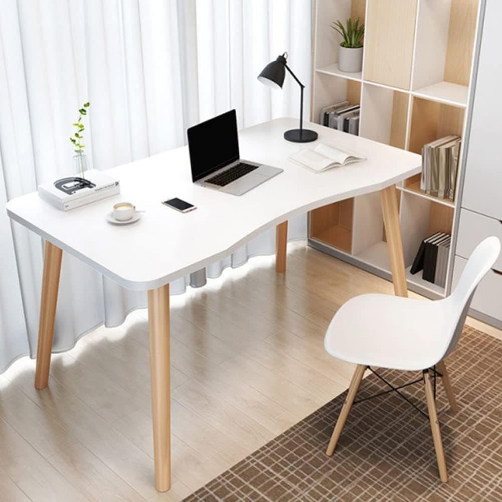 NERVUP Computer Desk Study Writing Table for Home Office Home Bedroom Simple Study Desk, Modern Simple Style Laptop Table Writing Desk Home Desk, Wood Color (A)