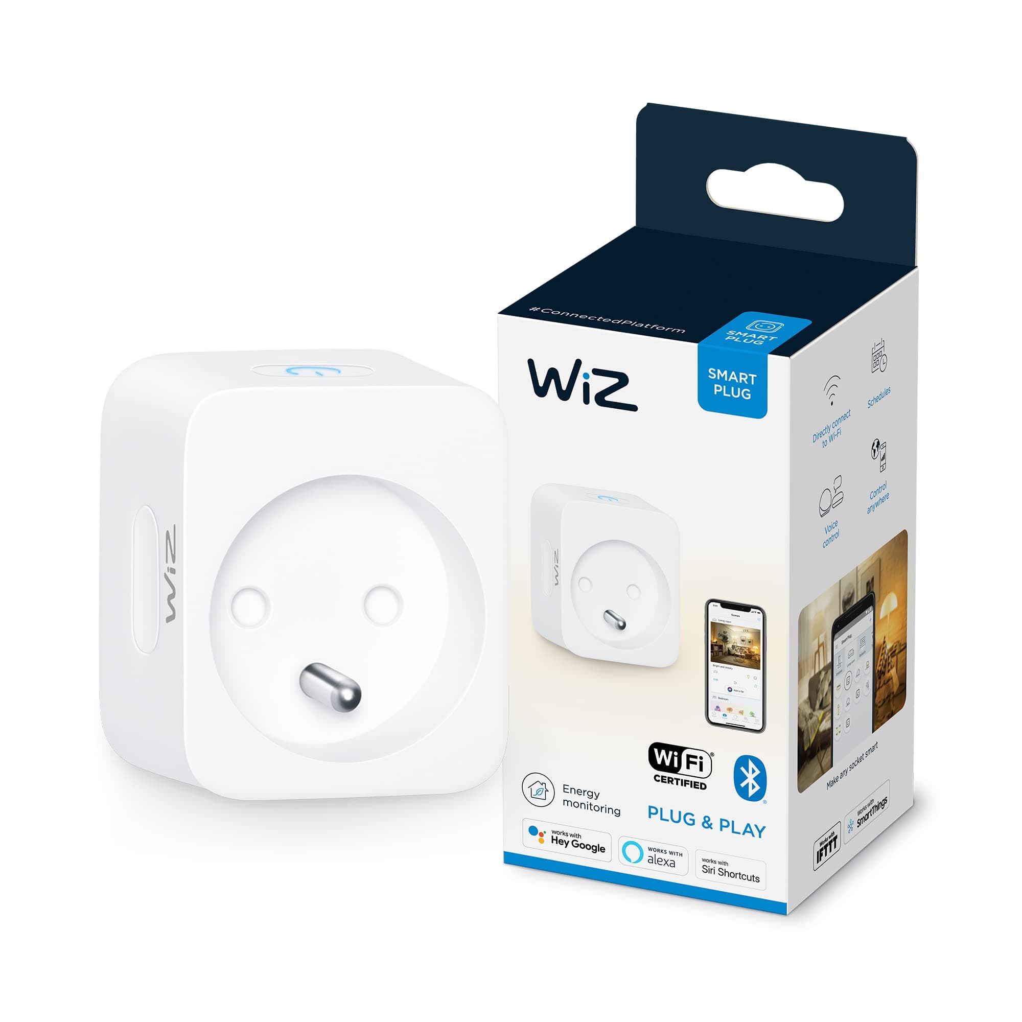 WiZWiFi Smart Plug [White] Type E. Automate Other Devices with App Control, Extend Your Home Lighting System.