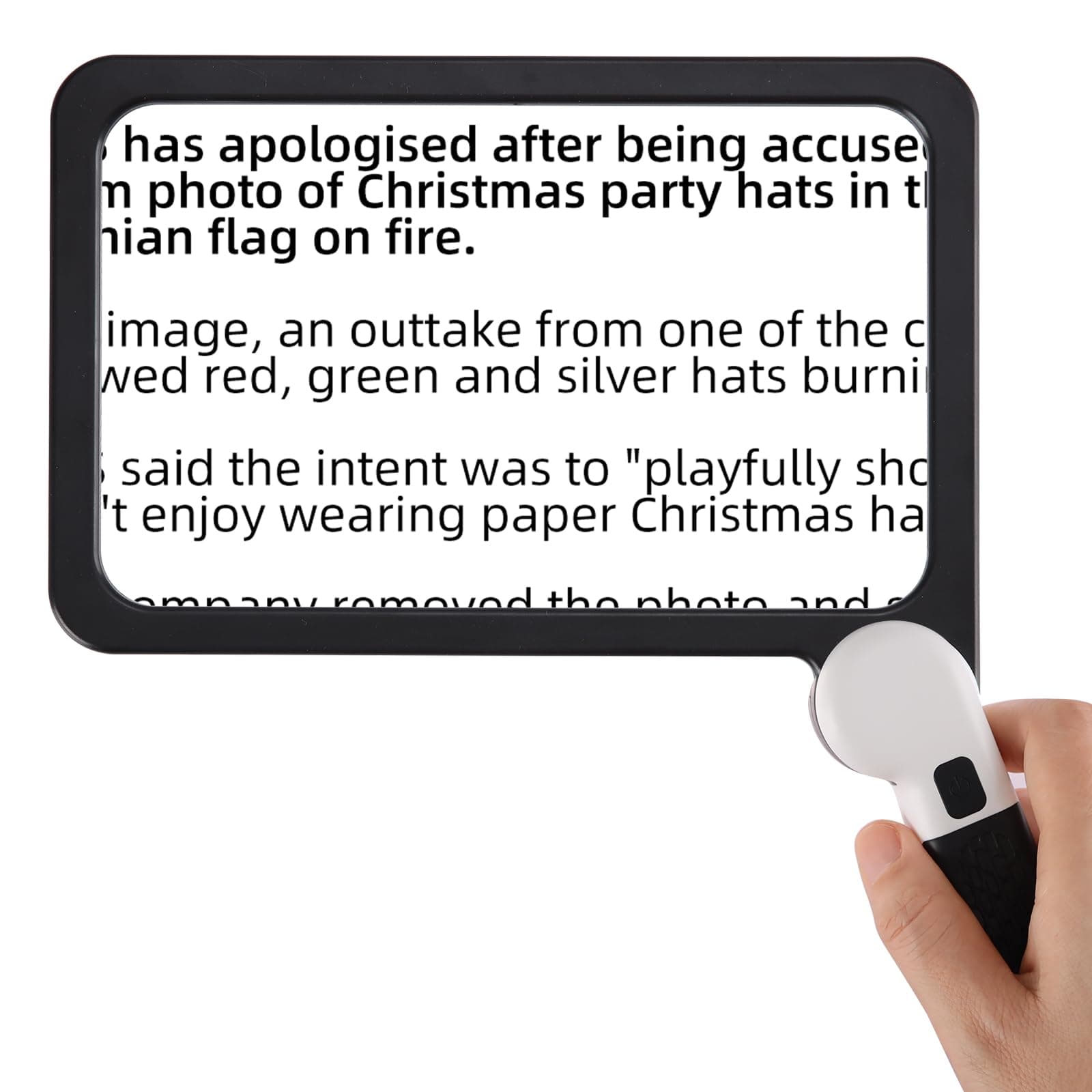 5X Magnifying Glass with LED Light, Folding Handheld Full Page 5X Magnifier with 48 LED Lights for Seniors Reading Newspaper, Great Gift for Low Visions