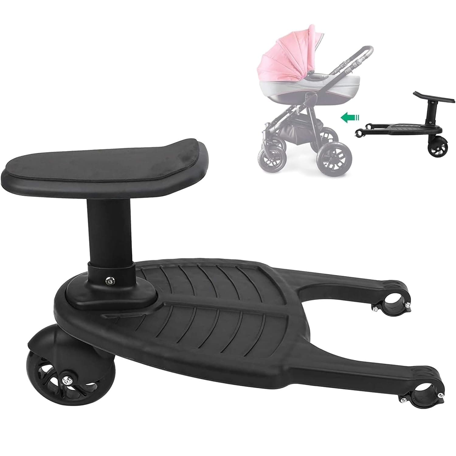 X spring Stroller Board Pedal, Stroller Auxiliary Pedal, 2 in1 Universal Stroller Board With Seat, Adjustable Buggy Board, Children Standing Plate Sitting Seat Stroller Accessory