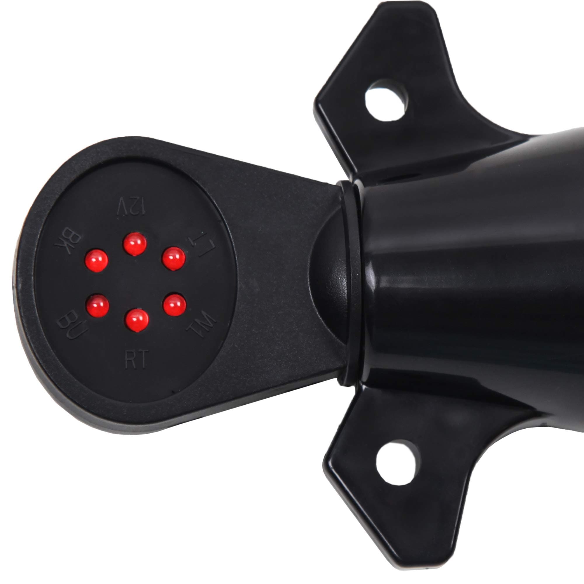 Proline Power 7-Way Trailer Circuit Tester w/ 6 Function LED Indicator, 7-Blade Electric Wiring Adapter