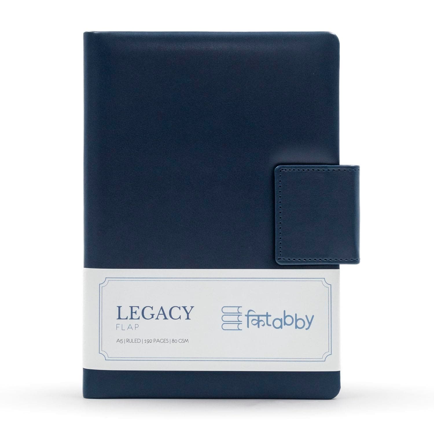 Legacy Flap - A5 Size - Hard Bound Notebook With A Magnetic Overlap - Padded Pu Soft Leather Cover Material - (Blue), 192 Pages