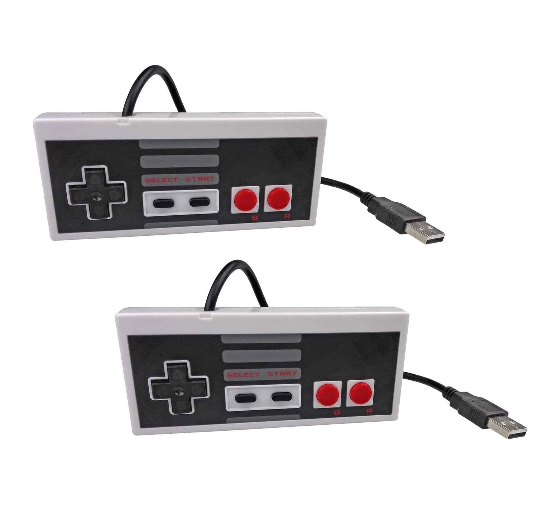 Pack of 2USB Controllers for NES Games, PC USB Controller Retro Gamepad Joystick Raspberry Pi Gamepad Controller for Windows PC Mac Linux RetroPie NES Emulators