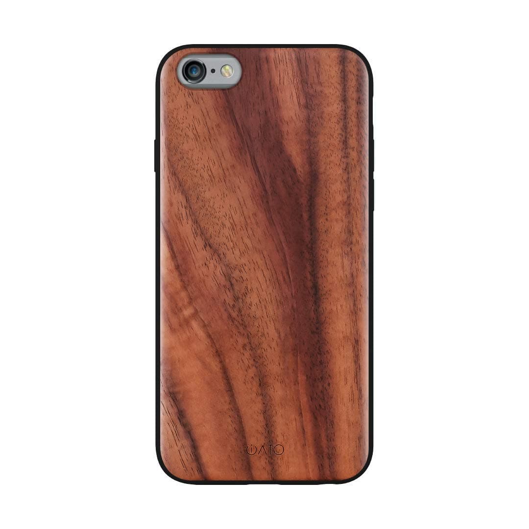 iATO Walnut Wood Case Compatible with iPhone 6s Plus / 6 Plus. Unique & Classy Shockproof Protective Cover. Real Wooden Overlay on Soft Black TPU