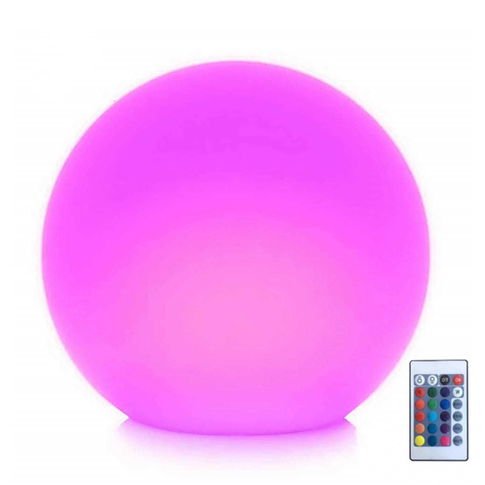 Borelor LED Ball Light, 8-Inch Rechargeable & Remote Control Globe Lights 16 RGB Colors Changing Indoor/Outdoor Night Light for Home/Party/Lawn/Desk Decoration