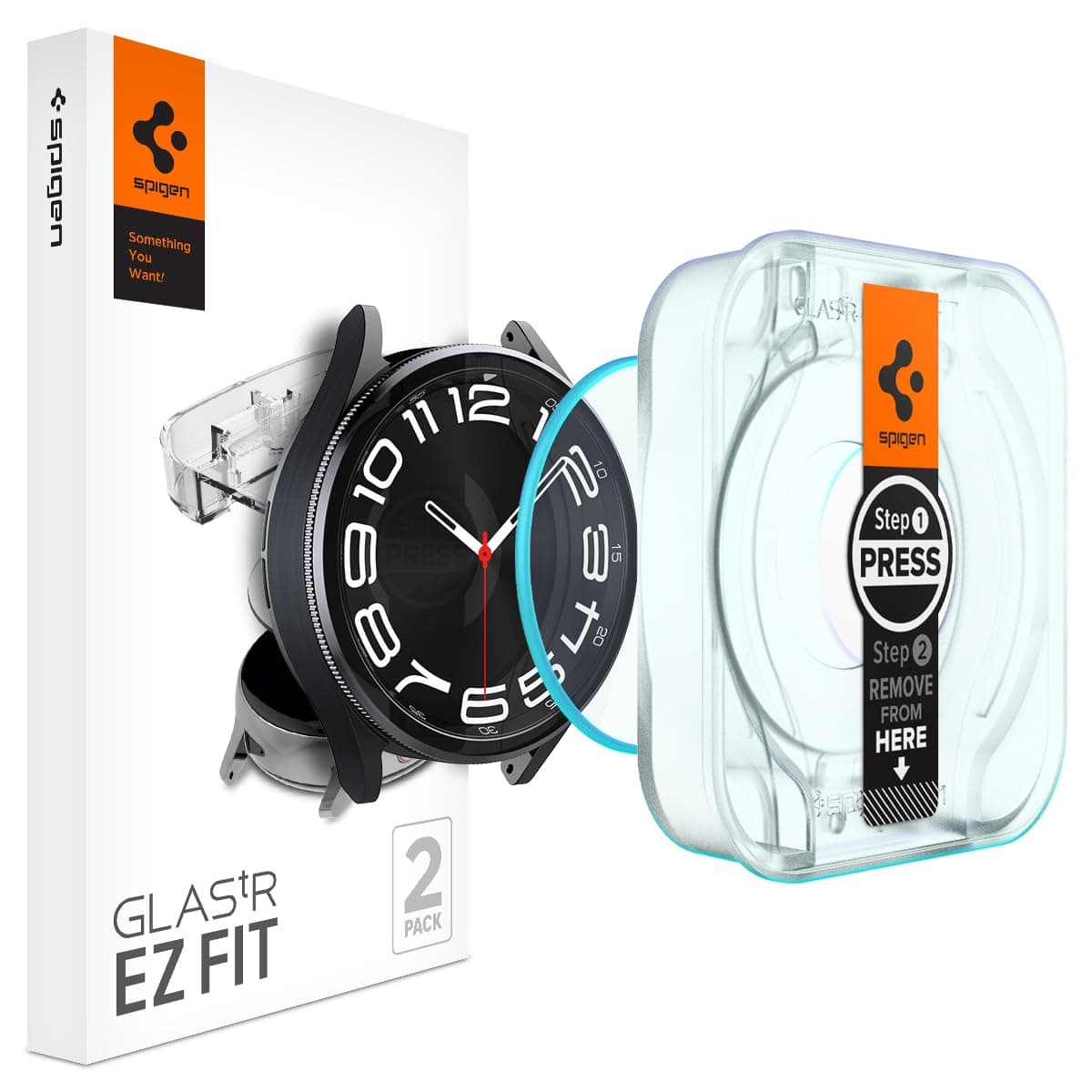 Tempered Glass Screen Protector [GlasTR EZ FIT] designed for Galaxy Watch 6 Classic (43mm) - 2 Pack