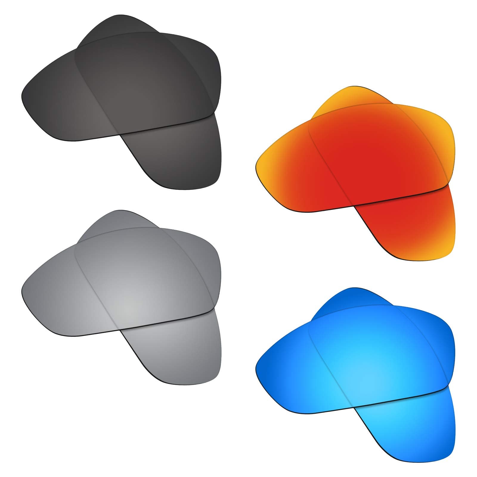 FLUGGER4 Pair Polarized Replacement Lenses for Oakley Straight Jacket 2007 Sunglasses