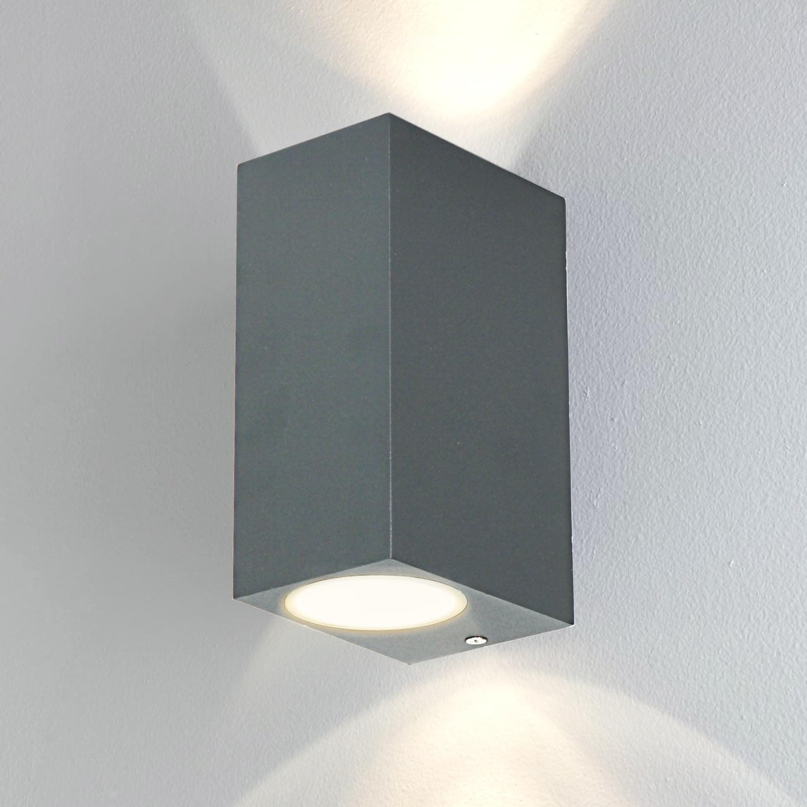 Kerry Modern Anthracite Grey GU10 Up Down Outside Wall Lights Square Double Wall Light Outdoor/Indoor use IP44 (Square-up/Down)