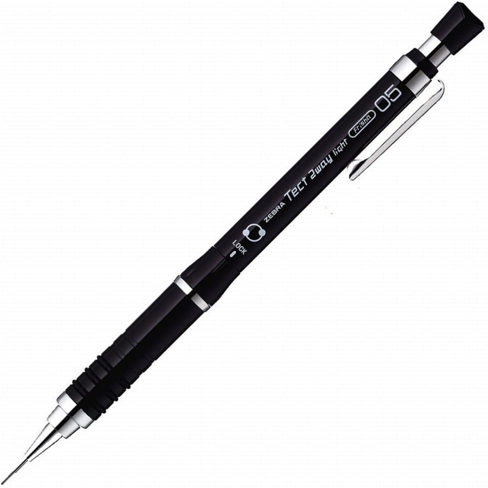 Zebra Mechanical Pencil, Tect 2 Way Light, 0.5mm, Black Body (MA42-PBK)