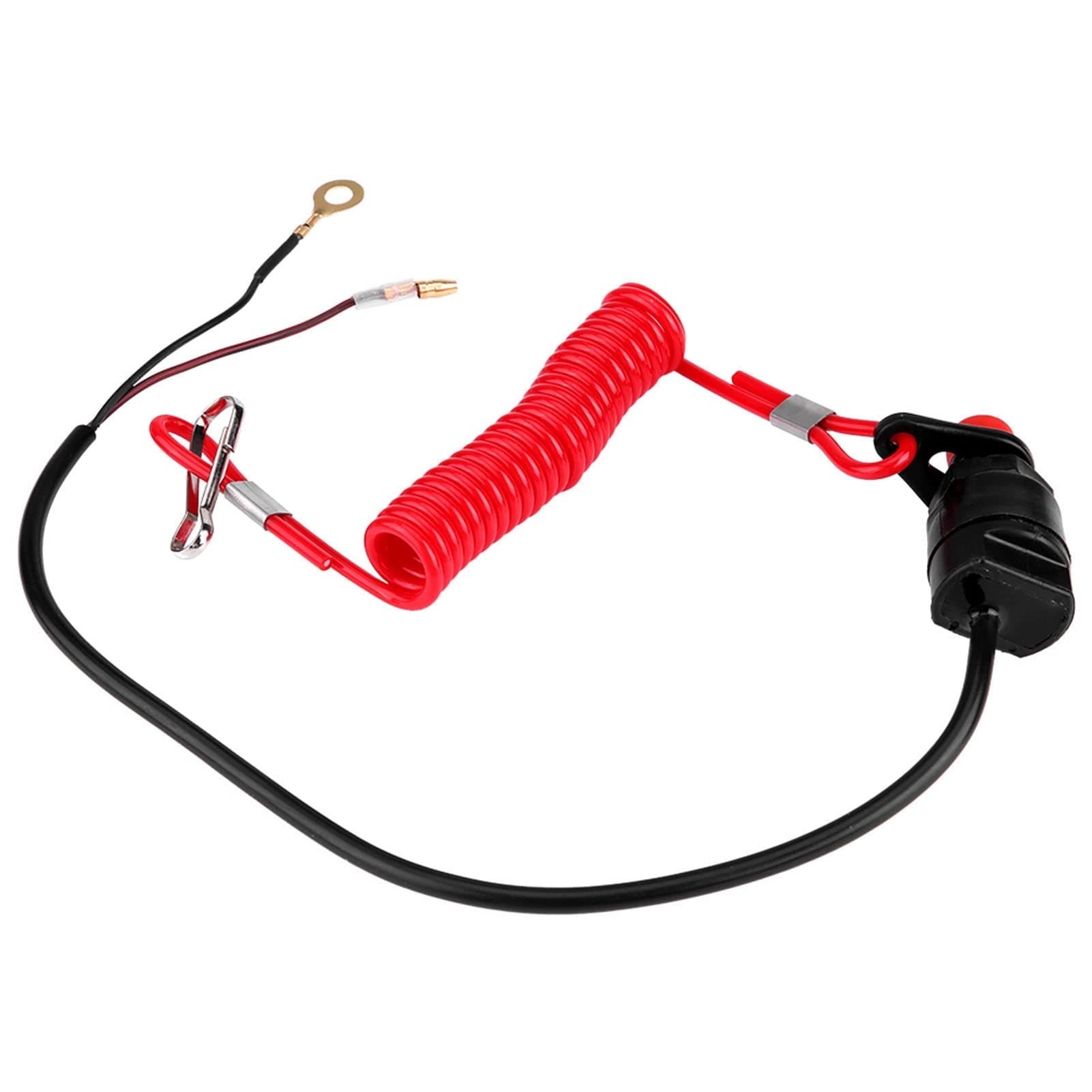 Emergency Engine Switch with Flexible Cord Tether, Universal Outboard Engine Ignition Stop Switch Key Boat Lanyard for Most ATVs and Motorcycles