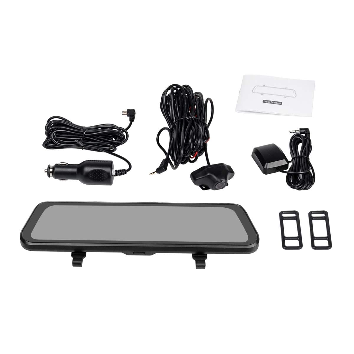 Iseebiz Mirror Dash Cam Backup Cam, 9.66'' Full Touch Screen Dual 1920x1080P Front and Rear with GPS, Parking Assist, ADAS, Night Vision, G-Sensor, Parking Monitor, Motion Detect, Easy Firmware Update