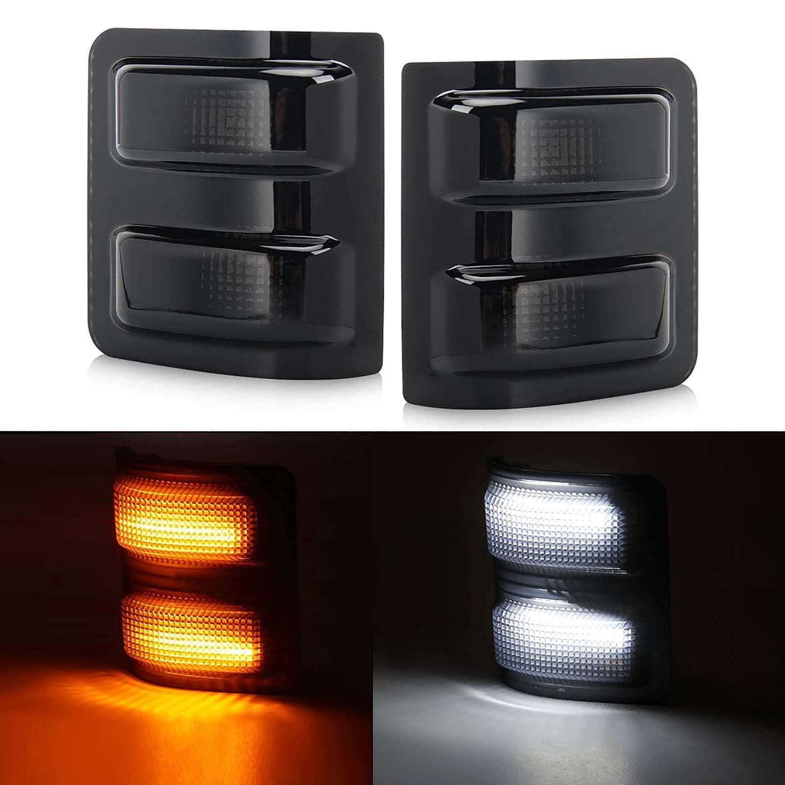 Xinctai Switchback LED Side Mirror Marker Light Turn Signal Lamp for 2013-2014 Ford F150, 2008-2016 Ford F250 F350 F450 F550 Super Duty Pickup Truck, Smoke Lens / Clear Lens (Smoke Lens)