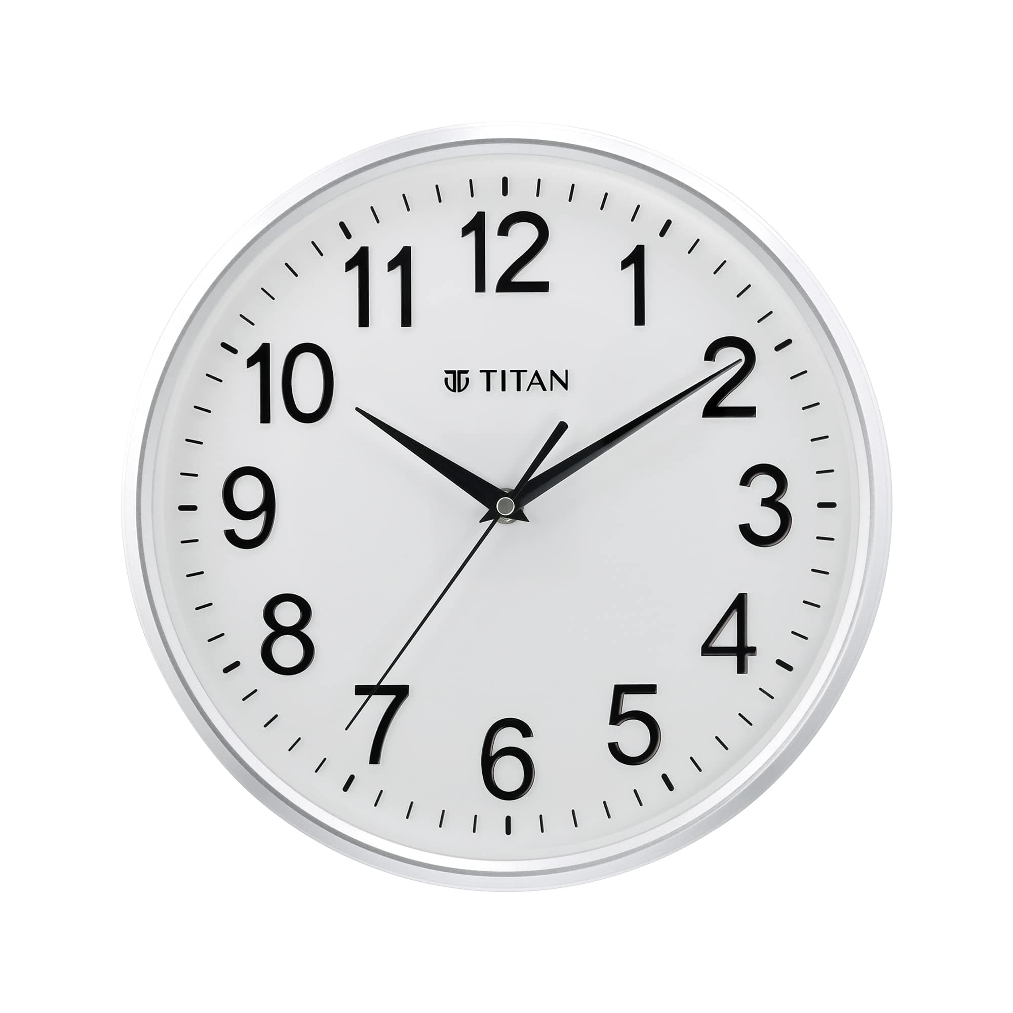 Contemporary White Wall Clock with Silent Sweep Technology - 30 cm x 30 cm (Medium)