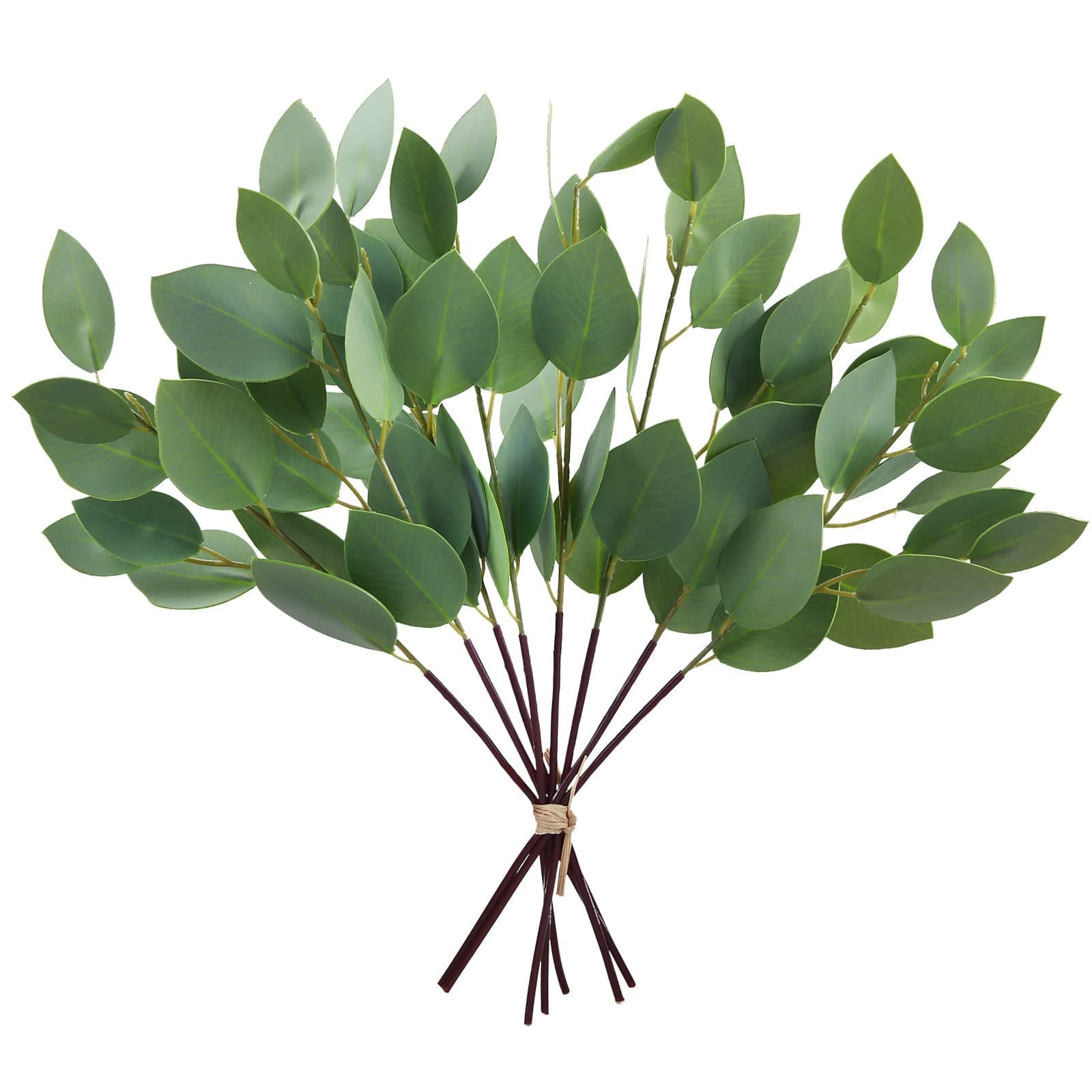 MAKINGTEC 8 Pack Artificial Greenery Stems 13 Inches Faux Eucalyptus Leaves Stems for Vase Bridal Wedding Bouquet Table Centerpiece DIY Wreath Decor