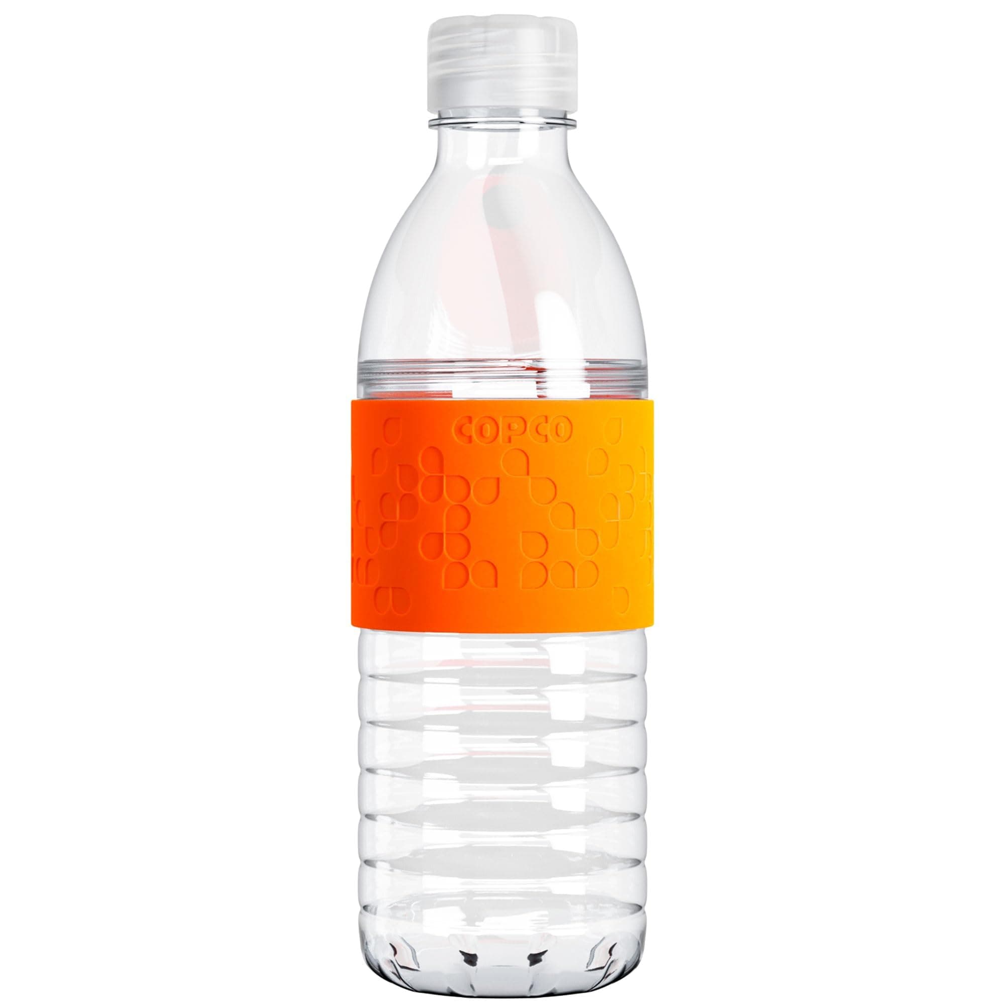 Copco Hydra 16.9 oz Water Bottle with Leak-Proof Lid - Tritan Reusable with Textured Grip Sleeve - BPA-Free, Shatter-Resistant, Dishwasher Safe for Travel, Gym, Work, Outdoors (Chevron Orange)