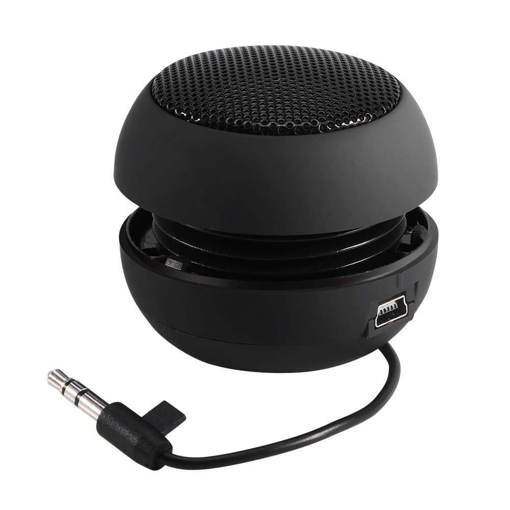 Portable 3.5mm Speaker,Mini Wireless Speaker with 3.5mm Aux Audio Jack Plug,Mini Portable Travel 3.5mm Loud Speaker Built-in Battery for Mobile Phone MP3 PC(Black)