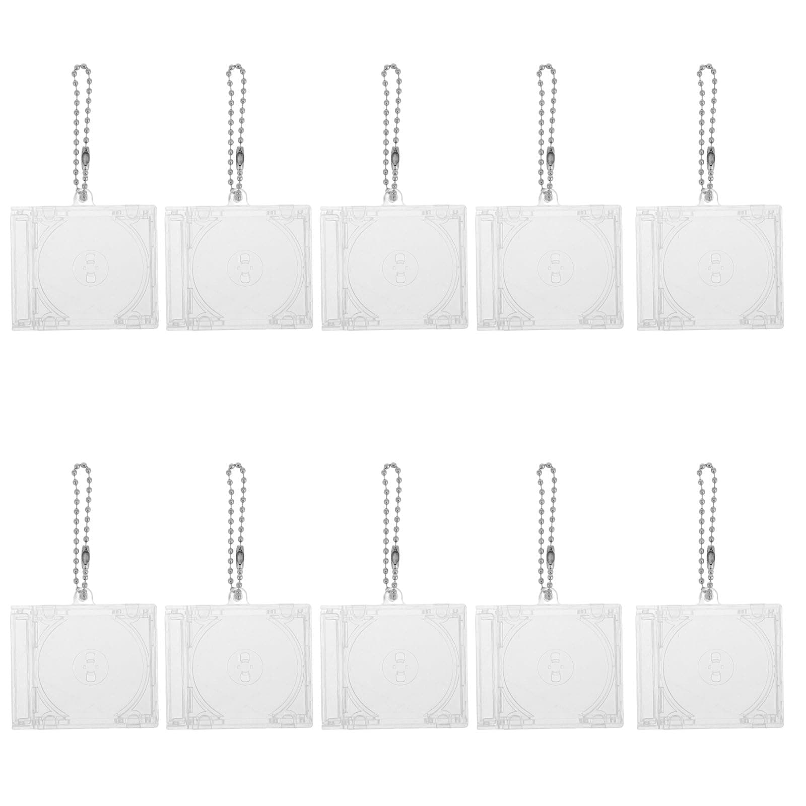 10pcs Transparent Mini CD Keychain Pendant Portable Hanging CD Case for Backpack Purse Jewelry Packaging Compact Small Disc Holder Ornament