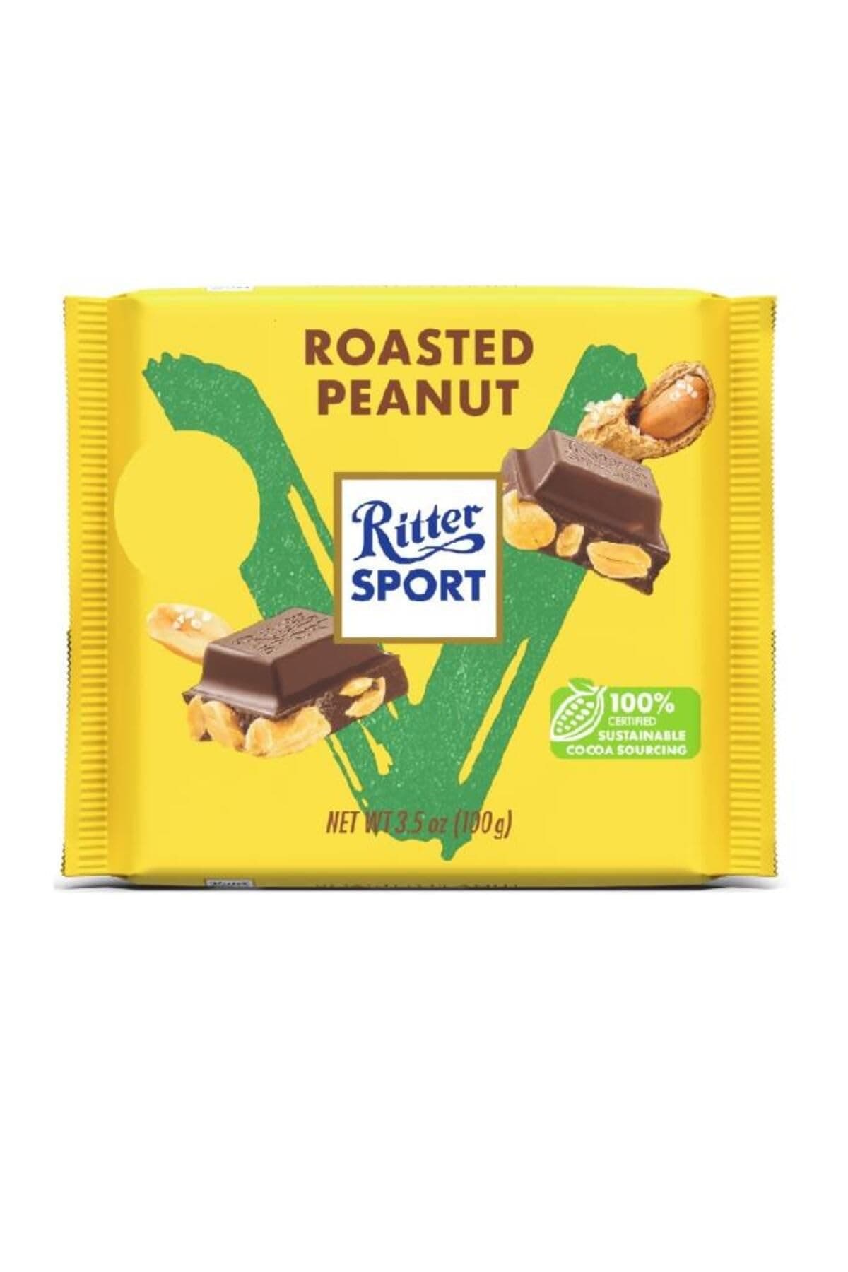 Ritter Sport Vegan Chocolate Bar with Roasted Peanuts,100 grams