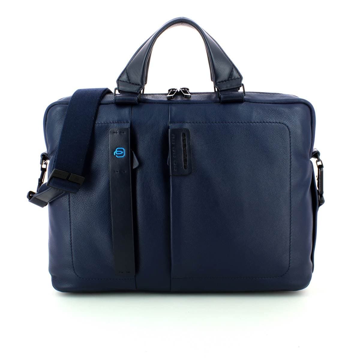 Piquadro Pulse Briefcase, Leather, Blue, 38 cm