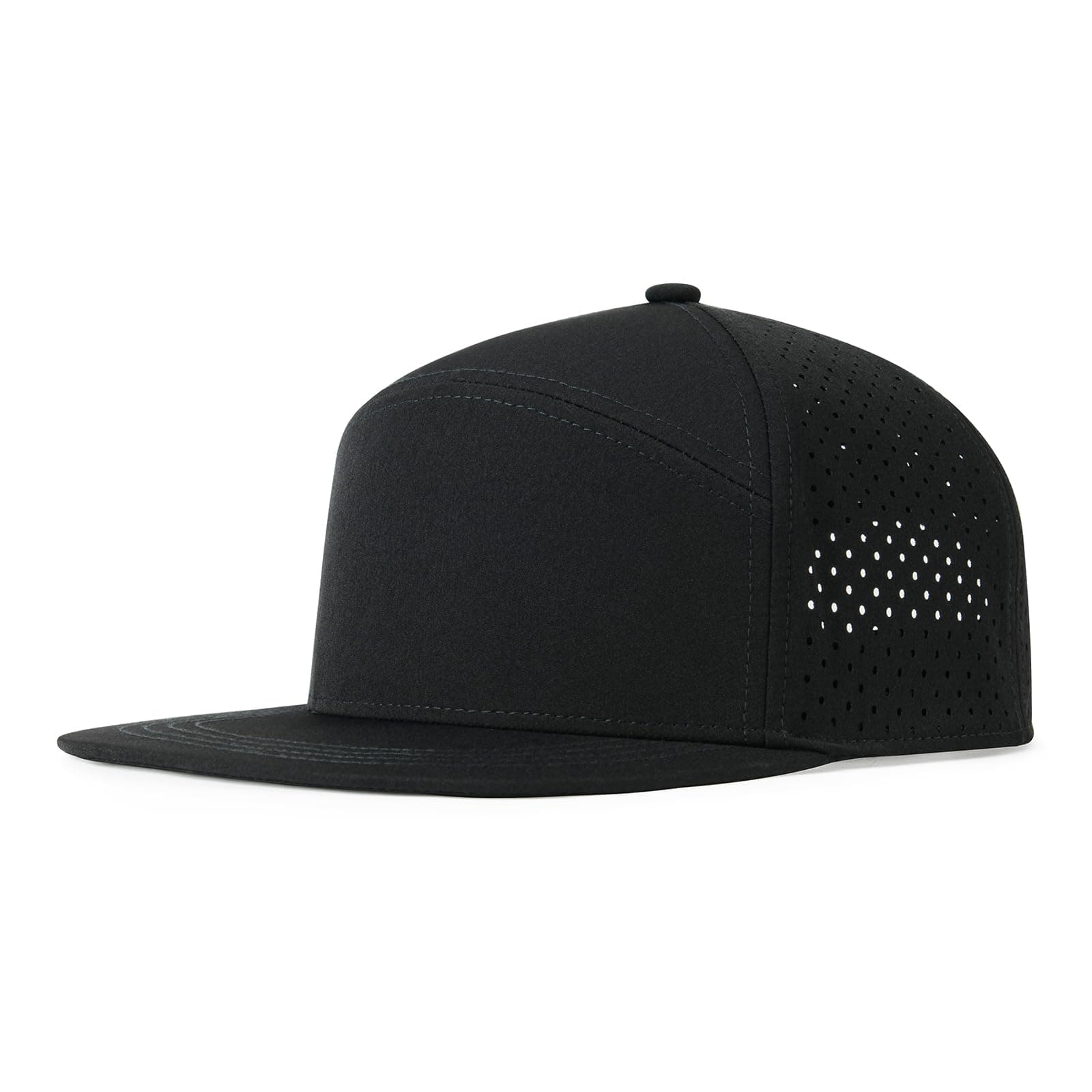 Men Flat Brim Adjustable Performance Hat Snapback Laser Perforated Baseball Cap