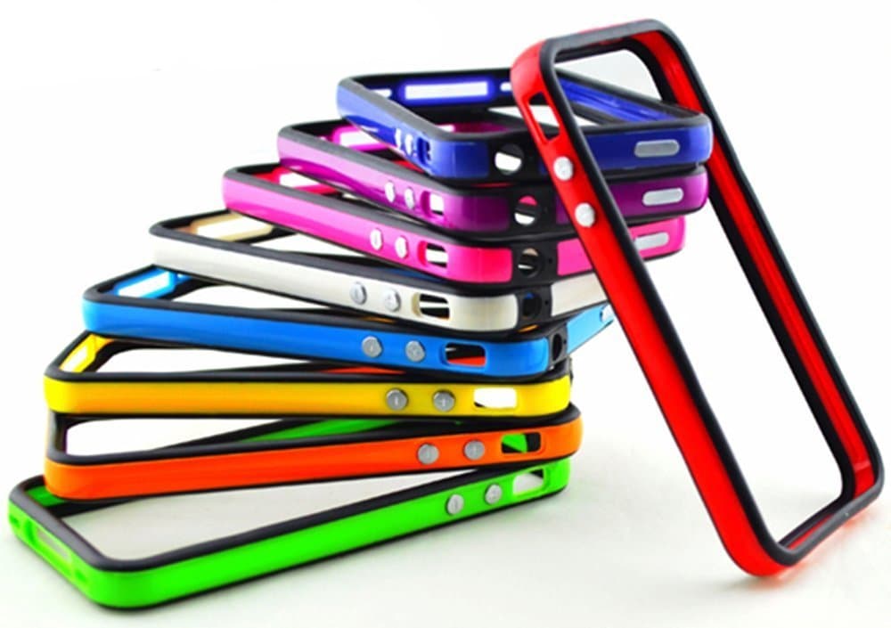 10 pcs Bumper Frame Skin Case for all iPhone 4S TPU Silicone Cover (Color available: Black-Red, Black-Orange, Black-Yellow, Black-Green, Black- Purple, Black-Blue, Black-Light Green, Black-Light Purple, Black-White, and Black-Black)