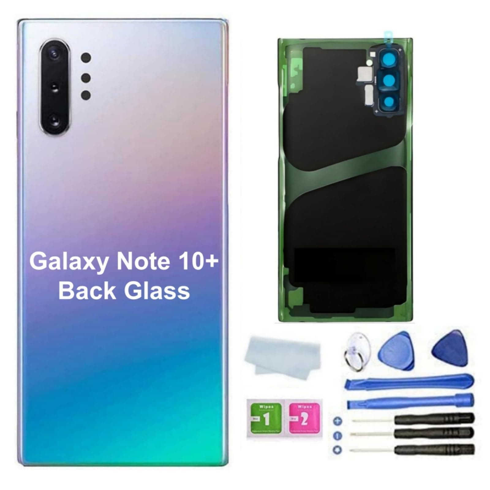 Galaxy Note 10 Plus Back Cover Glass Housing Door Replacement with Camera Lens Parts for Samsung Galaxy Note10+ Note10 Plus 5G +Tools (Aura Glow)
