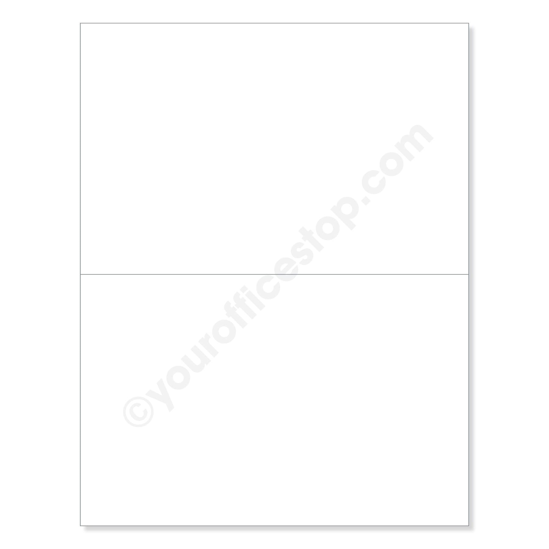 8.5" X 5.5" White Laser & Inkjet Printer Labels 2 Up (600 Labels)