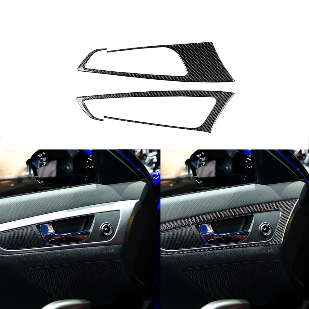 Car Interior Door Handle Frame Panel Decal Real Carbon Fiber Sticker Compatible with Hyundai Veloster 2012 2013 2014 2015 2016 2017 Black Accessories