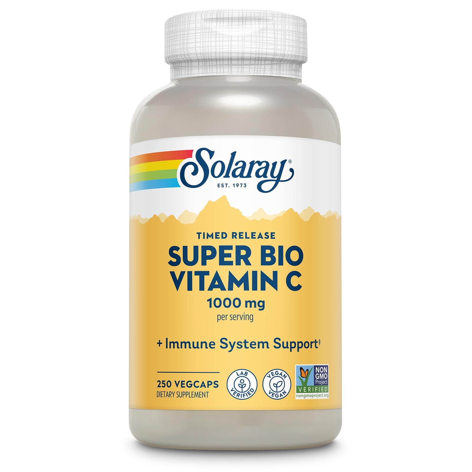 Super Bio Vitamin C, Timed-Release Formula for All-Day Immune Support - 250 Vege Caps