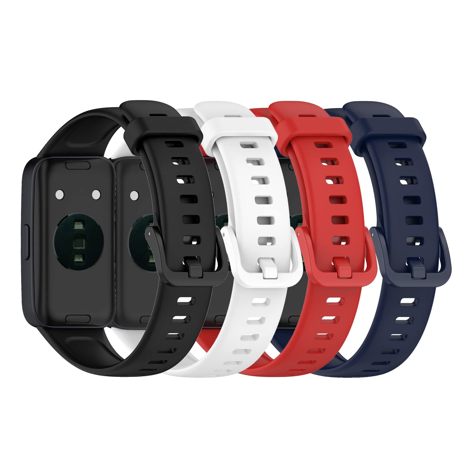 Bands Compatible with Huawei Band 10/9/8 Smartwatch Replacement Silicone Adjustable Bracelet Accessory Strap for Huawei Band 10/9/8 Wristbands W/Metal Buckle