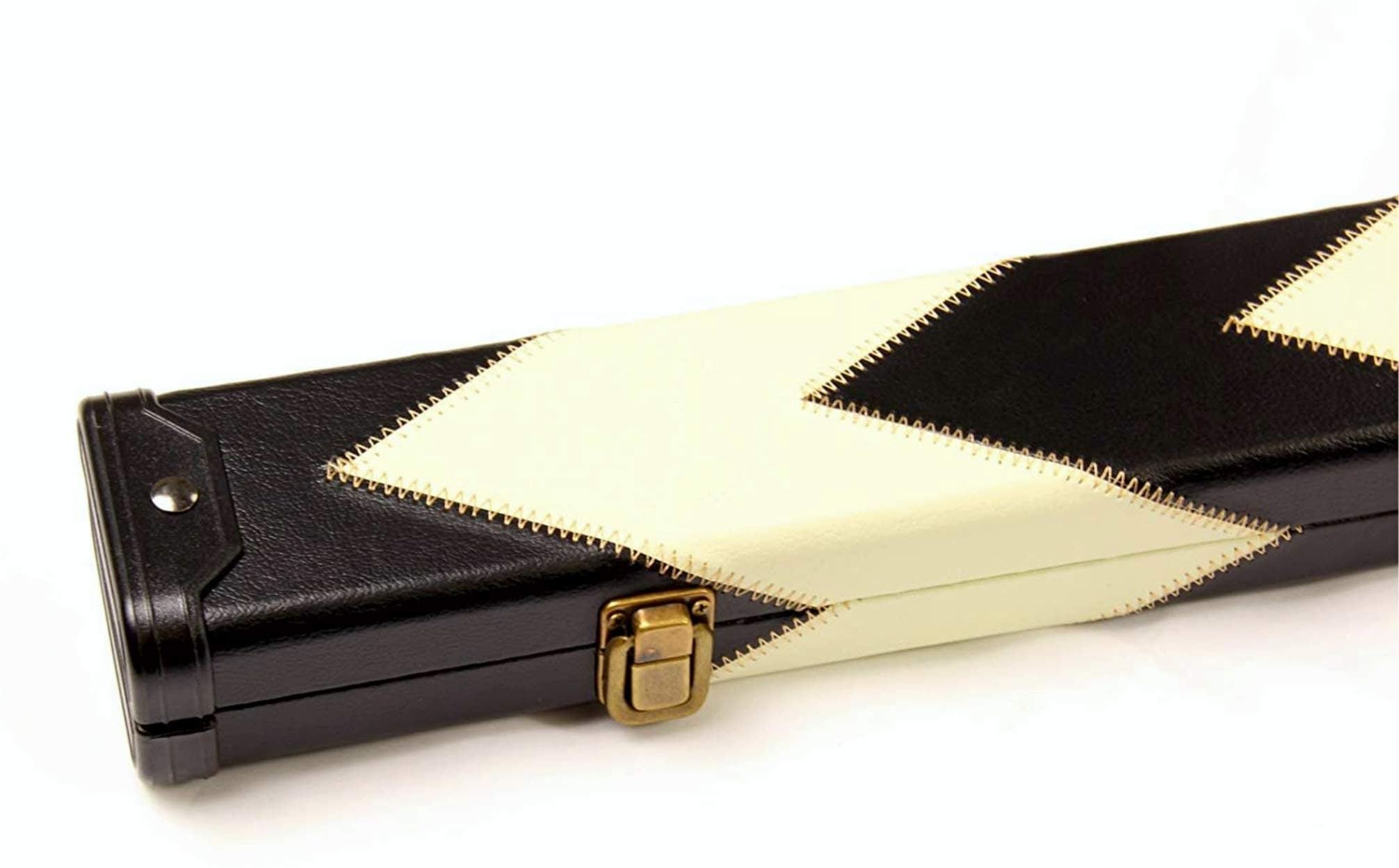 J8B Luxury 3/4 White and Black Arrow Leather Patch Effect Snooker Pool Cue Case