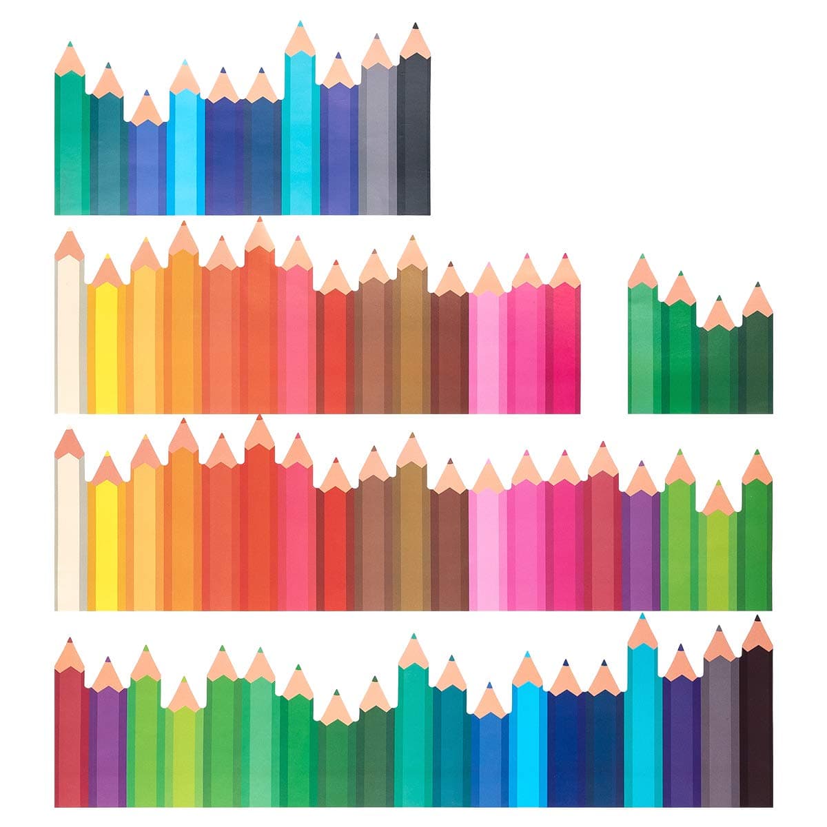 Alphatool 5 Pack 6.3 × 57 inches Bulletin Borders- Total 285 inch Cute Color Pencil Theme Bulletin Board Borders Decorative Trimmers, Back to School Border Trim for Classroom, School Decoration